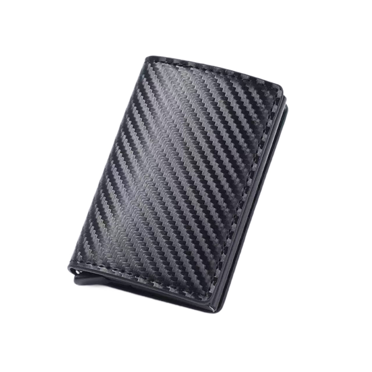 Carbon fiber aluminum alloy men's card holder with automatic pop-up anti-theft feature, car key case, multifunctional card storage box - image 5