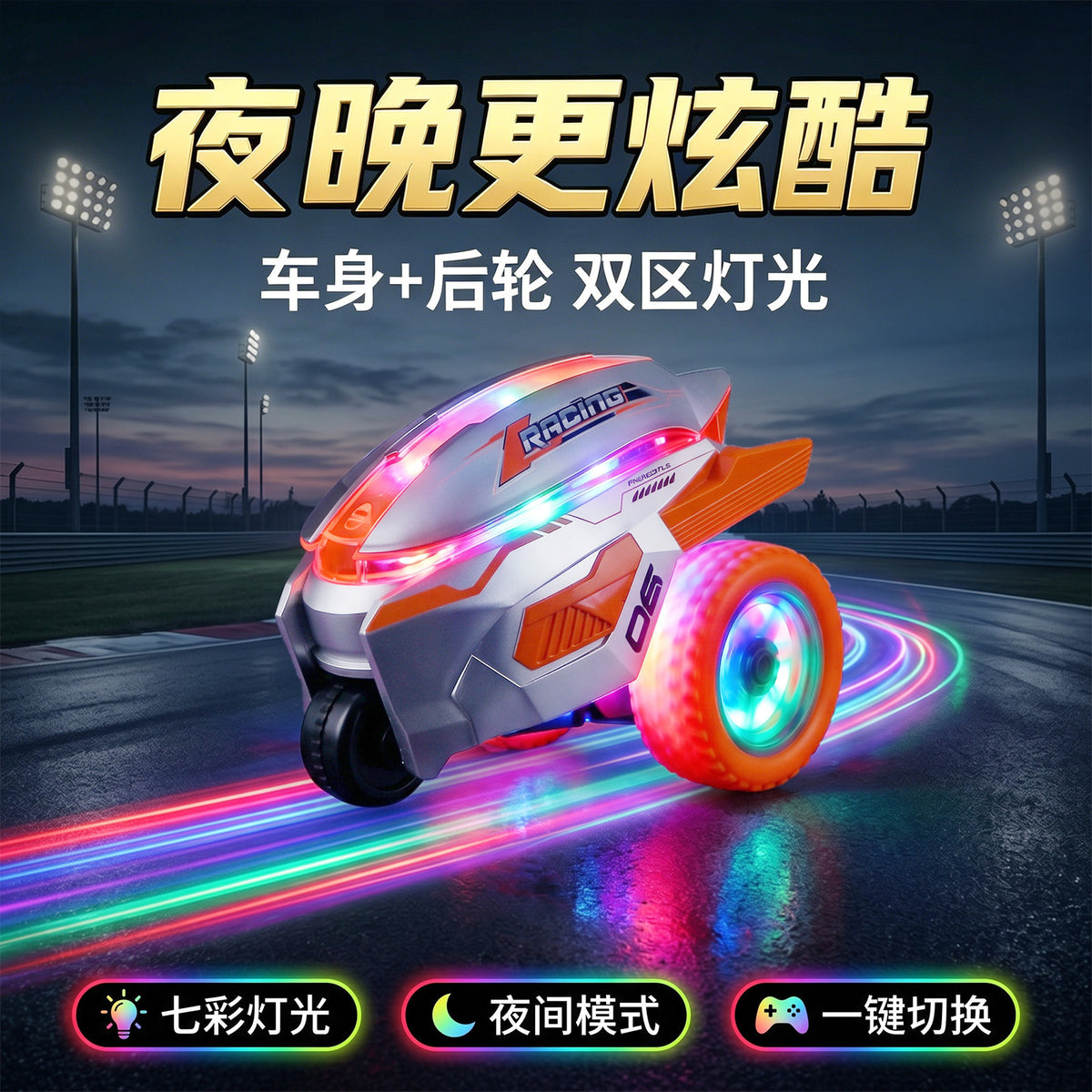 Cross-border new product remote control stunt dump truck 360 ° Rotating rechargeable light and music toy car for children - image 2
