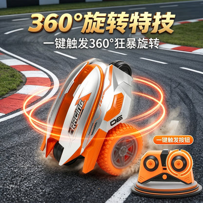 Cross-border new product remote control stunt dump truck 360 ° Rotating rechargeable light and music toy car for children - image 3