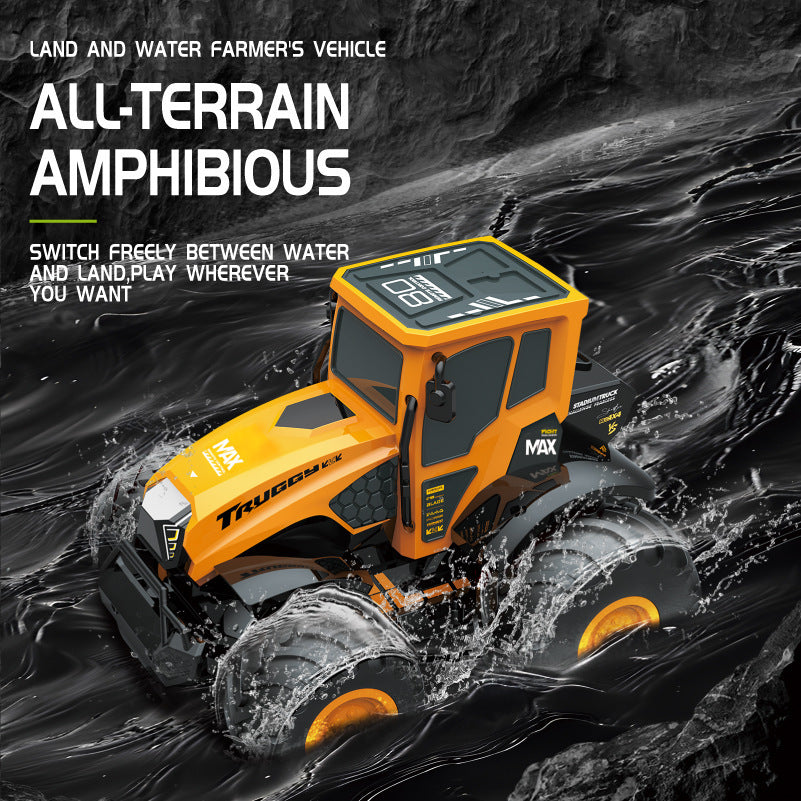 Full-scale amphibious farmer remote control car, four-wheel drive off-road climbing simulation model car, racing car for children and boys - image 1