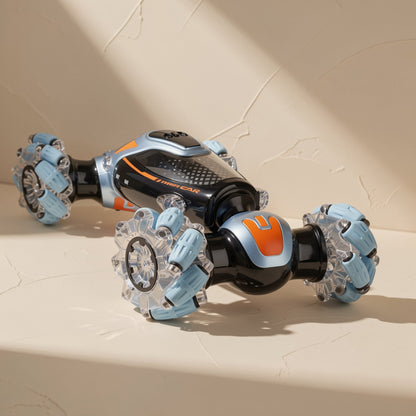 Plastic gesture-control four-wheel-drive stunt RC car with lights and transforming function