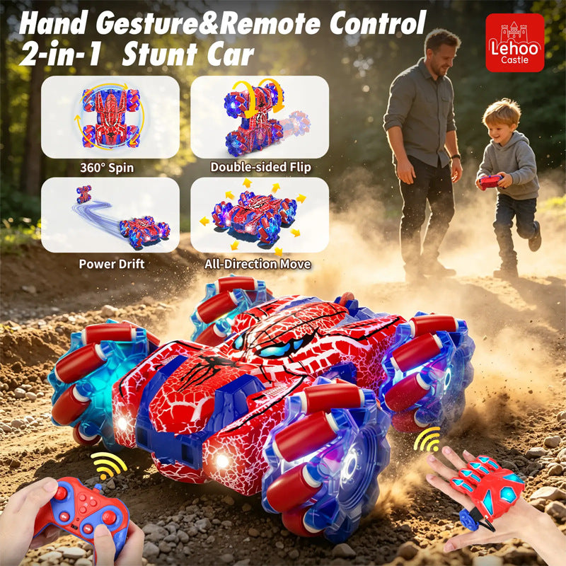 Popular foreign trade product: Gesture-controlled remote control car, double-sided stunt rolling drift racing four-wheel drive off-road toy car - image 1
