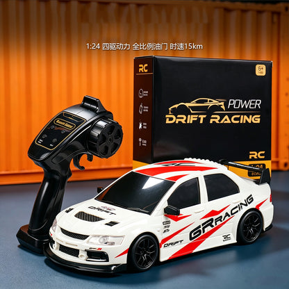 1:24 four-wheel drive remote control drift car RC high-speed racing model boy's electric racing toy in color box - image 3