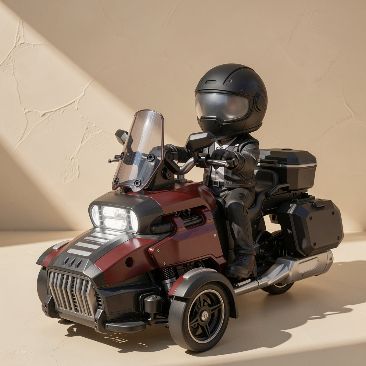1:43 plastic three-wheeled remote control motorcycle with drift function