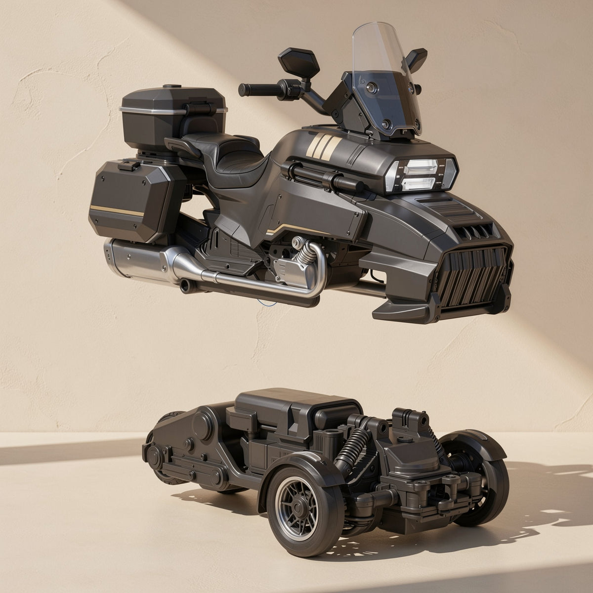 1:43 plastic three-wheeled remote control motorcycle with drift function - view 3