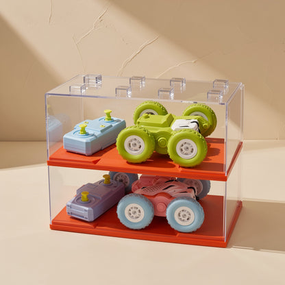 Mini plastic double-sided remote-control stunt car with a handheld controller and lighting feature - view 5