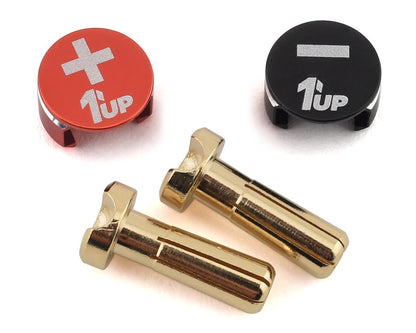 1UP Racing LowPro Bullet Plug Grips (Black/Red) (Assorted Sizes)