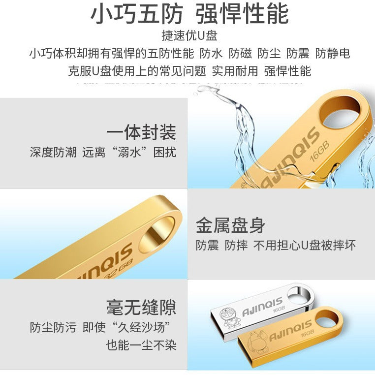 U disk wholesale 32G creative high-speed U disk lettering 128G mobile phone U disk 64g car music U disk metal U disk - image 3