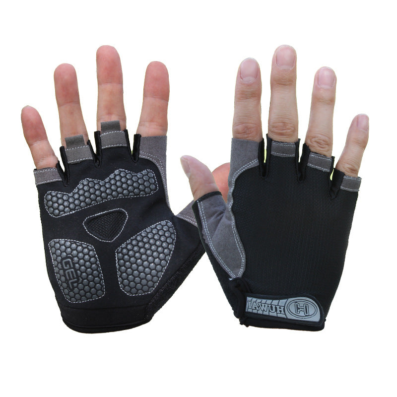 Men's Half Finger Training Breathable Mesh Gloves Electric Motorcycle Riding Gloves Thin Fitness Half Finger Gloves - image 1
