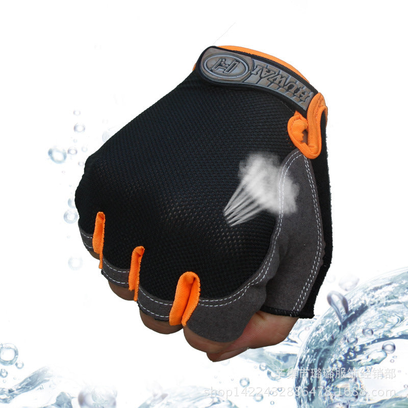 Men's Half Finger Training Breathable Mesh Gloves Electric Motorcycle Riding Gloves Thin Fitness Half Finger Gloves - image 2