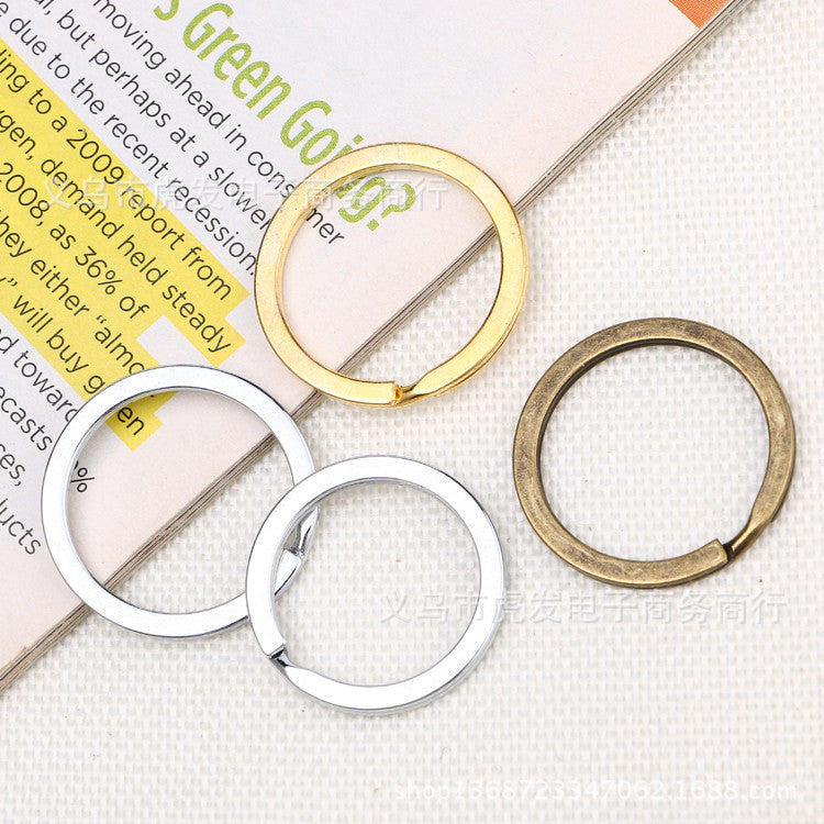 Metal Key Ring Keychain Creative Copper Key Ring Flat Ring Glossy Ring Unisex Car Keychain Pendant - image 3
