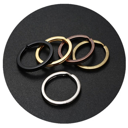 Metal Key Ring Keychain Creative Copper Key Ring Flat Ring Glossy Ring Unisex Car Keychain Pendant - image 5