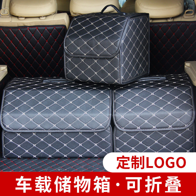 Trunk Storage Box Leather Folding Storage Box Wholesale Multifunctional Car Storage Box Organizer Box Car Supplies - image 1