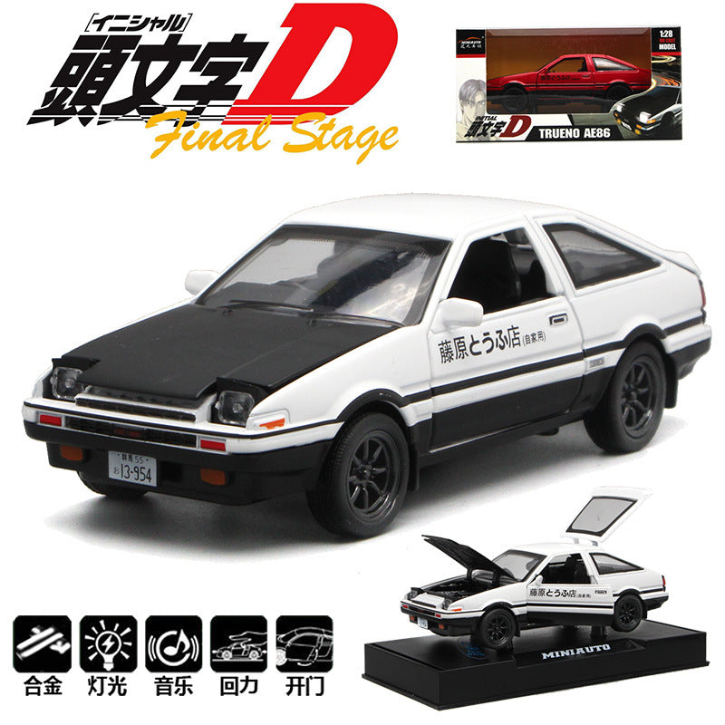 Authentic Authorized Initial D Ae86 Pull Back Alloy Car Model Ornaments Kidsren's Toy Car (Boxed) - image 2