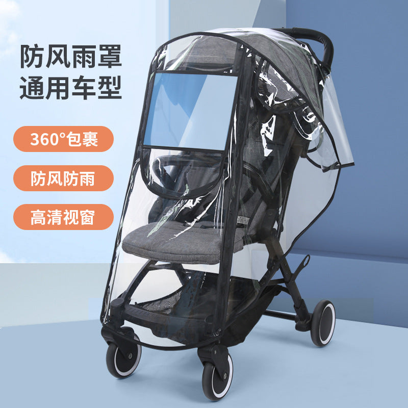Baby stroller rain cover universal windproof rainproof haze baby stroller rain cover umbrella car raincoat cover accessories - image 1