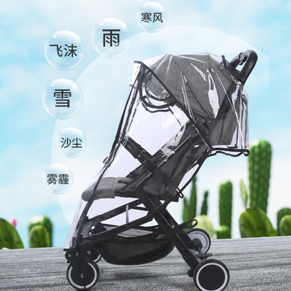 Baby stroller rain cover universal windproof rainproof haze baby stroller rain cover umbrella car raincoat cover accessories - image 2