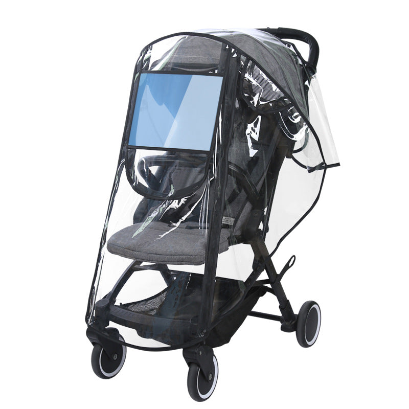 Baby stroller rain cover universal windproof rainproof haze baby stroller rain cover umbrella car raincoat cover accessories - image 5