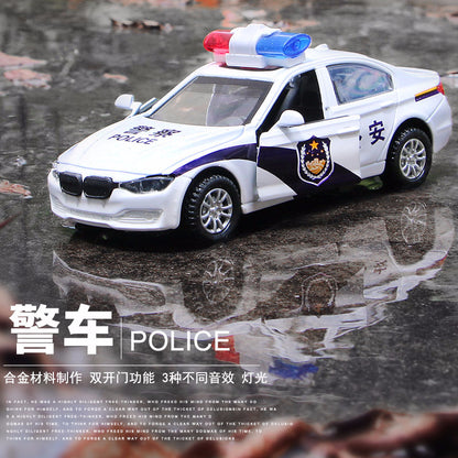 1:32 alloy Huili police car model simulation children's light music toy car car a generation of hair - image 3
