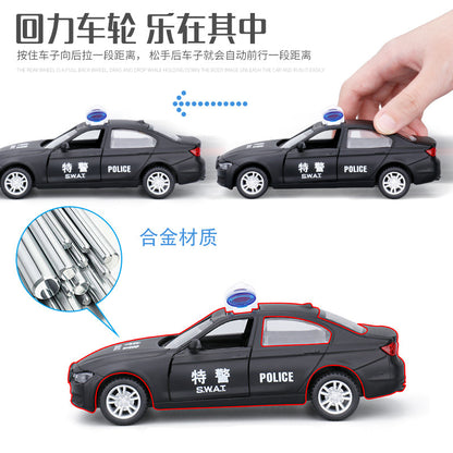 1:32 alloy Huili police car model simulation children's light music toy car car a generation of hair - image 4