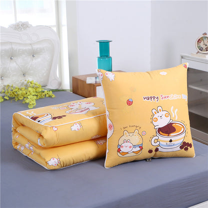 Pillow quilt wholesale company logo folding car quilt dual-purpose lunch break quilt office air conditioning quilt bedside cushion - image 1
