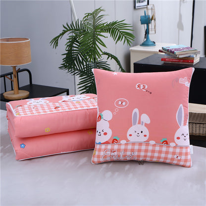 Pillow quilt wholesale company logo folding car quilt dual-purpose lunch break quilt office air conditioning quilt bedside cushion - image 2