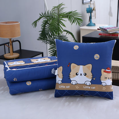 Pillow quilt wholesale company logo folding car quilt dual-purpose lunch break quilt office air conditioning quilt bedside cushion - image 3