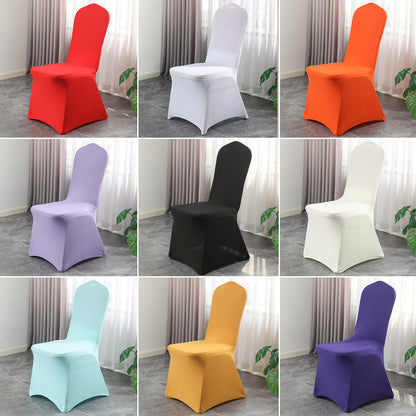 Wholesale wedding banquet hotel chair cover conjoined elastic seat cover white all-inclusive thick chair cover cross-border - image 1