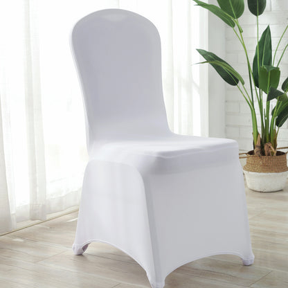 Elastic Chair Cover for Hotel Wedding Banquet Chair Cover, Full-Cover Chair Seat Cover, Stool Cover, Export White Chair Cover 140g - image 1