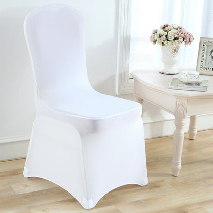 Elastic Chair Cover for Hotel Wedding Banquet Chair Cover, Full-Cover Chair Seat Cover, Stool Cover, Export White Chair Cover 140g - image 2