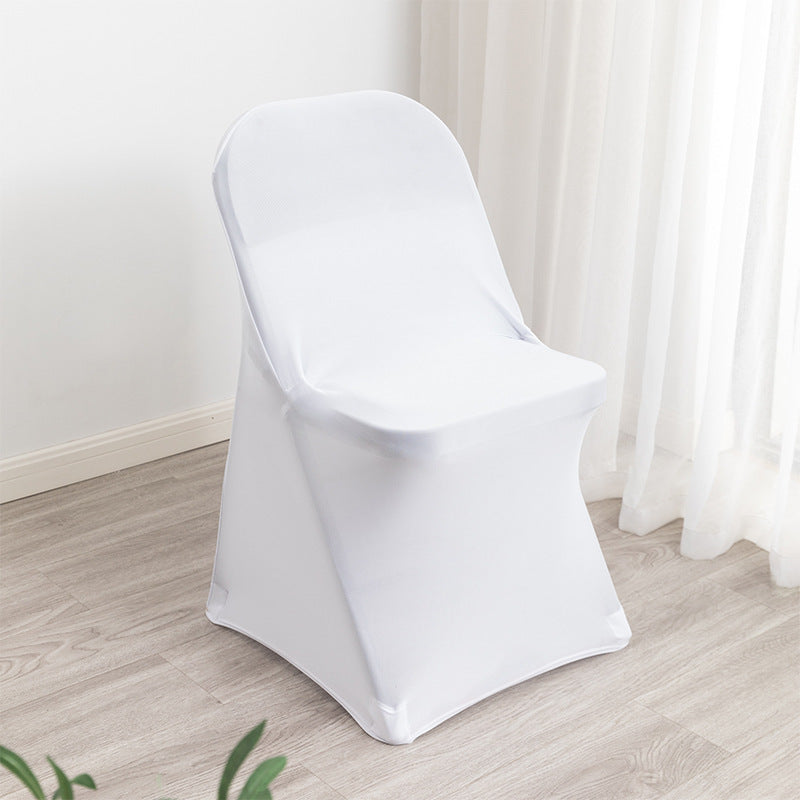 Elastic Chair Cover for Hotel Wedding Banquet Chair Cover, Full-Cover Chair Seat Cover, Stool Cover, Export White Chair Cover 140g - image 3