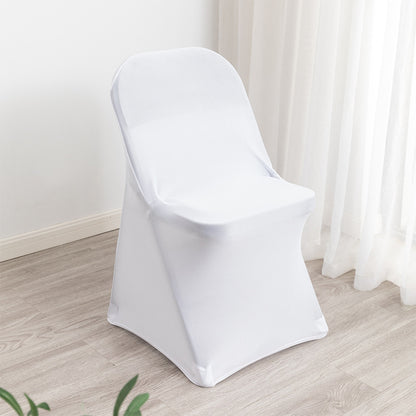 Elastic Chair Cover for Hotel Wedding Banquet Chair Cover, Full-Cover Chair Seat Cover, Stool Cover, Export White Chair Cover 140g - image 3