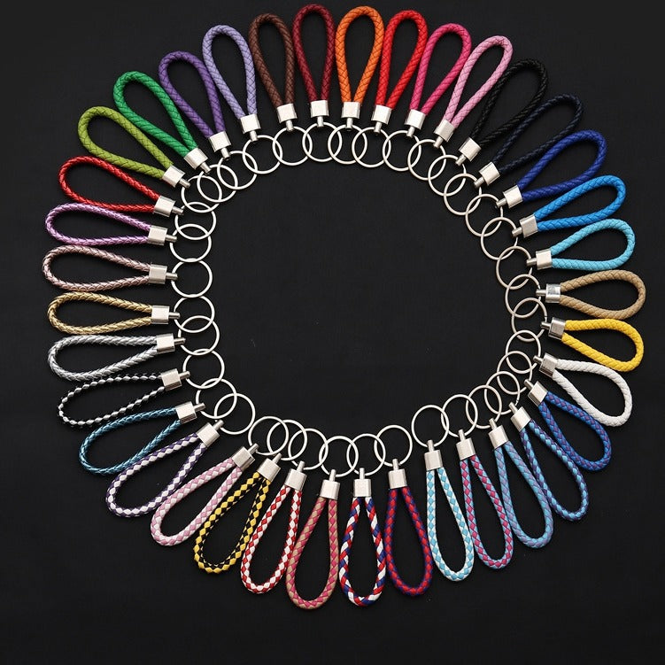 Wholesale Woven Leather Rope Keychain Car Key Ring Key Ring Pendant Event Small Gift Key Chain Manufacturer - image 2