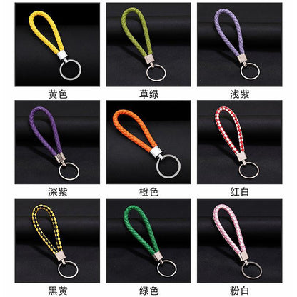 Wholesale Woven Leather Rope Keychain Car Key Ring Key Ring Pendant Event Small Gift Key Chain Manufacturer - image 4