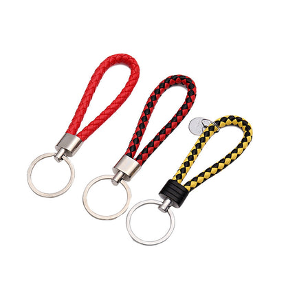 Wholesale Woven Leather Rope Keychain Car Key Ring Key Ring Pendant Event Small Gift Key Chain Manufacturer - image 5