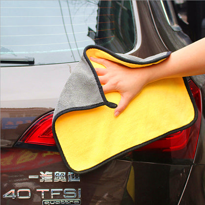 Factory sales high density car wash towel coral fleece double-sided thickened car towel absorbent thickened cleaning towel - image 3