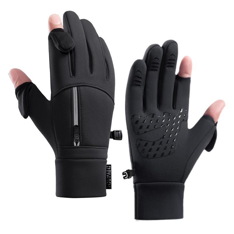 Cross-Border Cycling Gloves for Men in Winter Q247 Warm Fleece-Lined Touch Screen Windproof Motorcycle Fitness Outdoor Sports Gloves - image 5