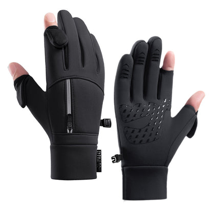 Cross-Border Cycling Gloves for Men in Winter Q247 Warm Fleece-Lined Touch Screen Windproof Motorcycle Fitness Outdoor Sports Gloves - image 5