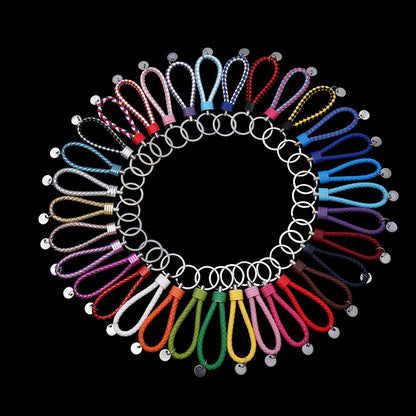 Leather rope keychain woven Keychain Car pendant leather key ring accessories couple bag accessories wholesale - image 1