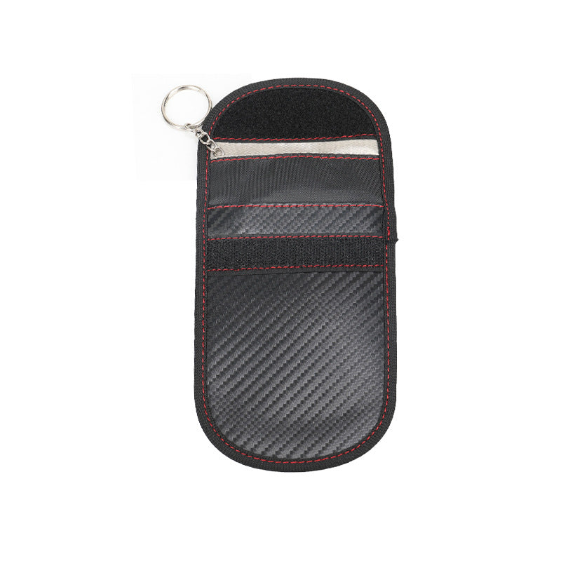 Straw Mat Pattern Carbon Fiber Mobile Phone Radiation-Proof Signal Shielding Bag Rfid Car Shielding Key Bag Mobile Phone Case Portable - image 3