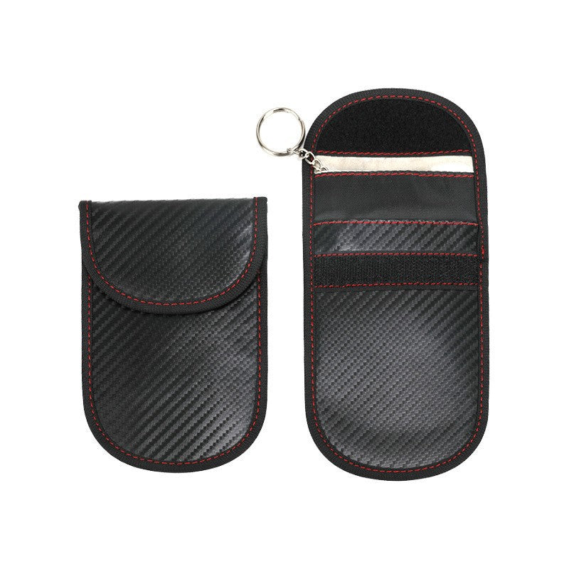 Straw Mat Pattern Carbon Fiber Mobile Phone Radiation-Proof Signal Shielding Bag Rfid Car Shielding Key Bag Mobile Phone Case Portable - image 4