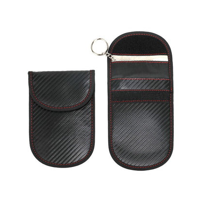 Straw Mat Pattern Carbon Fiber Mobile Phone Radiation-Proof Signal Shielding Bag Rfid Car Shielding Key Bag Mobile Phone Case Portable - image 4