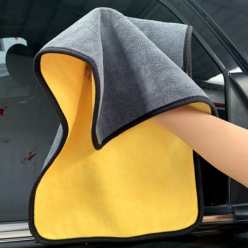 High-Density Car Wash Towel Coral Velvet Double-Sided Thickeneded Car Towel Absorbent Glass Cleaning Towel Can Be Added with Advertising Logo - image 1