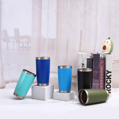 Cross-Border Simple 20oz Car Cup 304 Stainless Steel Double-Layer Vacuum Insulated Cup Spray-Coated Beer Ice Cup Wholesale - image 3