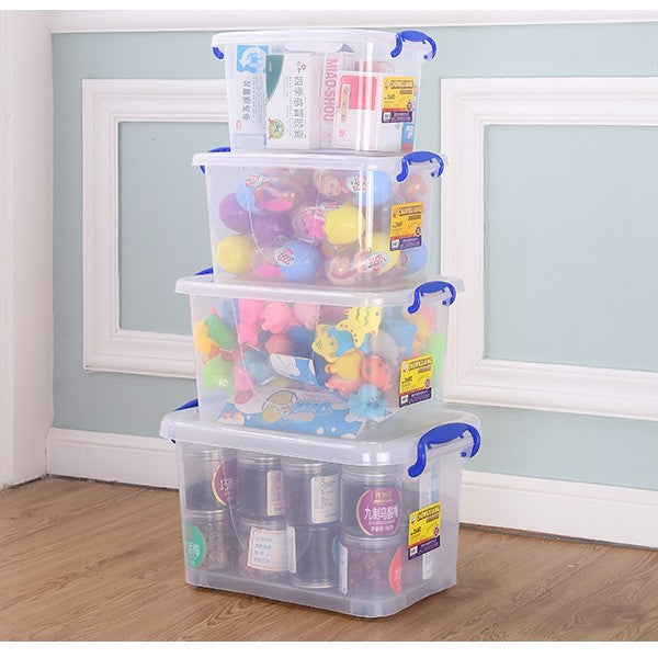 Translucent Wardrobe Plastic Storage Box Wholesale Thickened Car-Mounted Household Organizing Large Storage Box for Clothes and Toys - image 2
