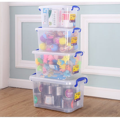 Translucent Wardrobe Plastic Storage Box Wholesale Thickened Car-Mounted Household Organizing Large Storage Box for Clothes and Toys - image 2