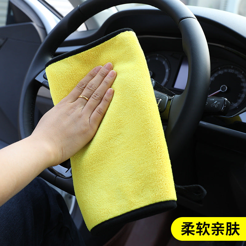 Special car wash towel large coral fleece double color lint 60*160 thick strong water absorption - image 2