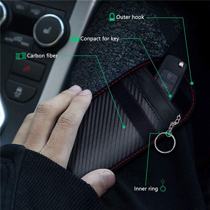 Promotion of the 2026 New Model Carbon Fiber Car Key Protection Case for Foreign Trade, Anti-Theft, Anti-Rfid Signal Scanning - image 4