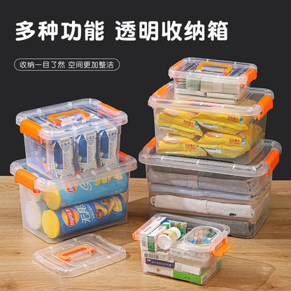 Plastic storage box desktop transparent storage box with portable snacks storage box car storage box toy storage box - image 1