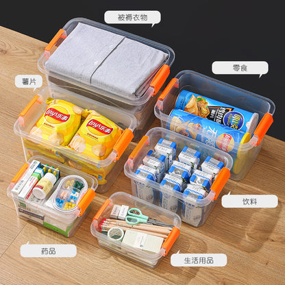 Plastic storage box desktop transparent storage box with portable snacks storage box car storage box toy storage box - image 2