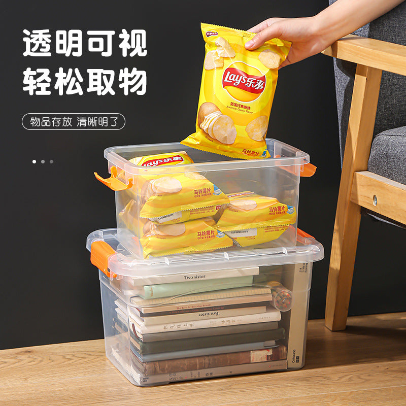 Plastic storage box desktop transparent storage box with portable snacks storage box car storage box toy storage box - image 3